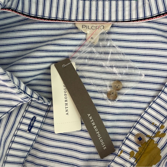 Anthropologie Pilcro Paint Splatter Shirt Dress Long Sleeve XL NWT - Picture 8 of 13